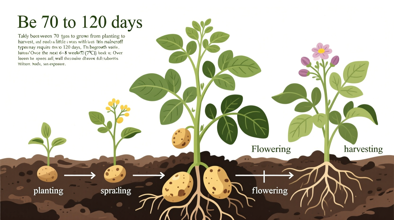 Potato Growth Timeline: 60-120 Days to Harvest