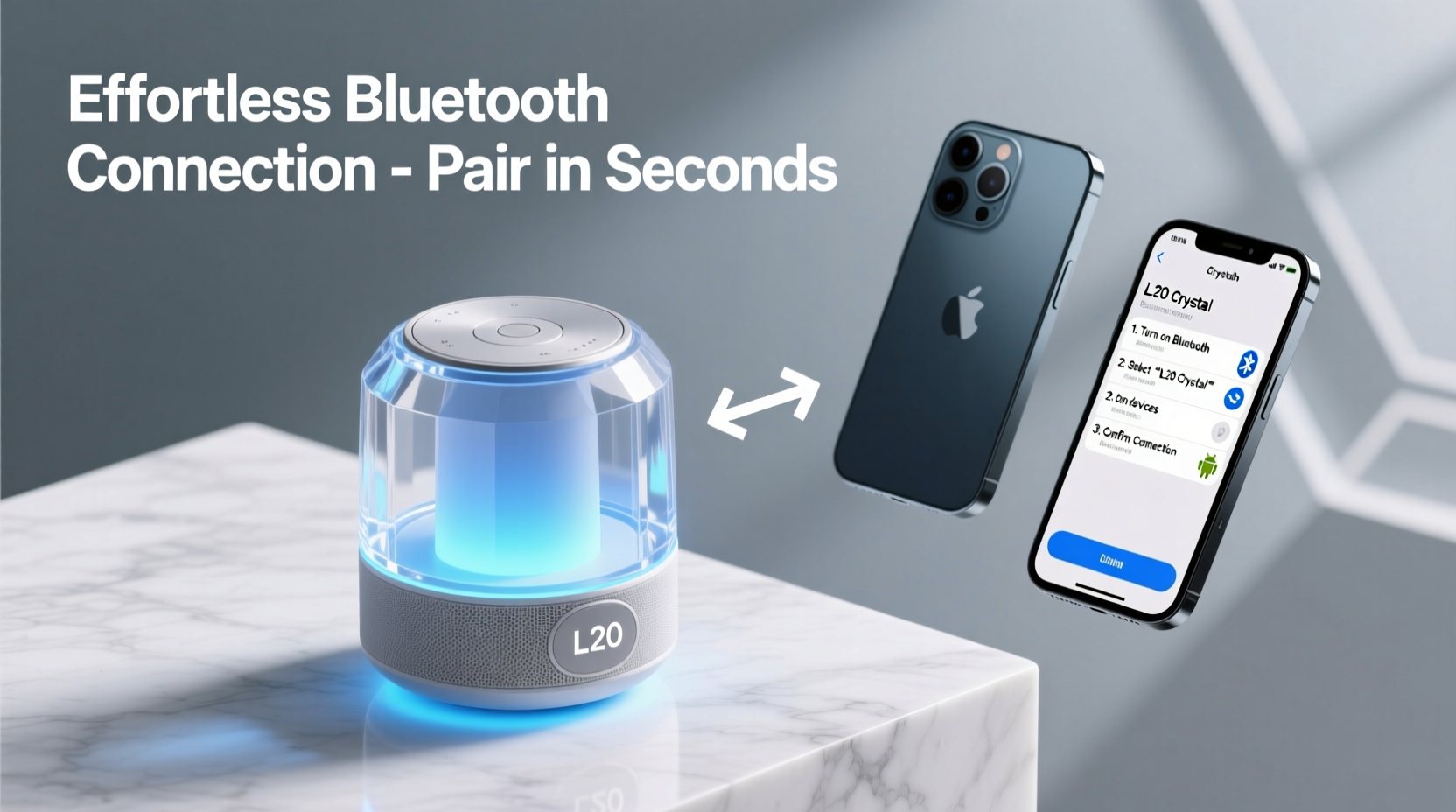 effortless bluetooth connection how to pair your l20 crystal speaker with any phone