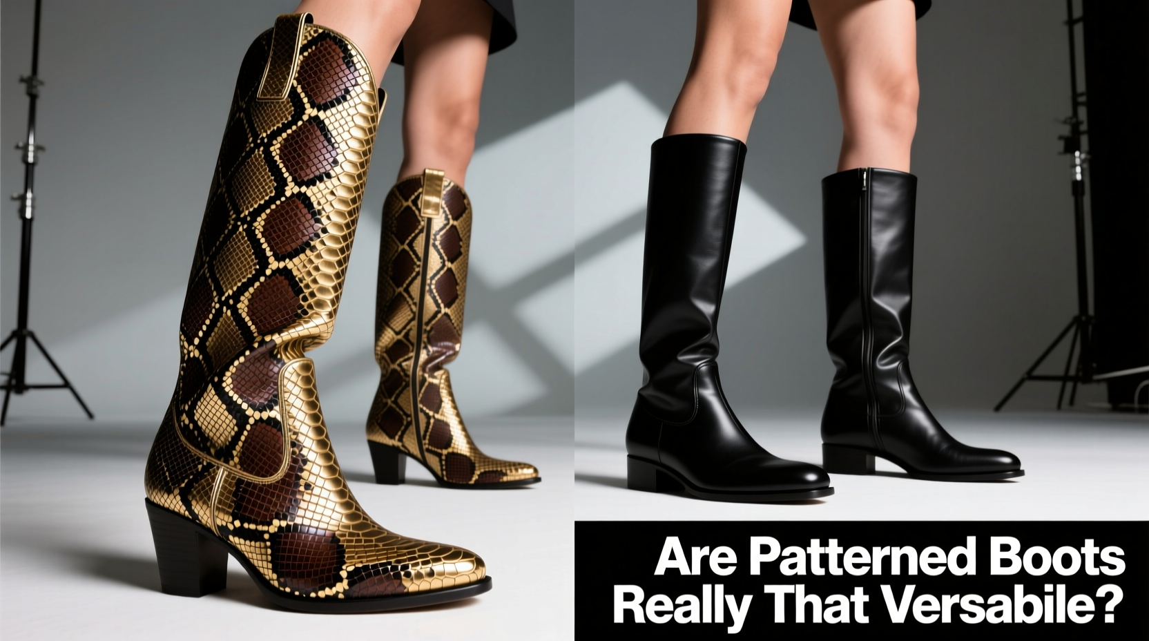 snake patterned boots vs plain boots are the patterned ones really that versatile