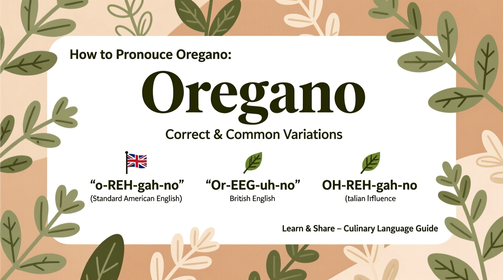 How to Pronounce Oregano: Correct & Common Variations