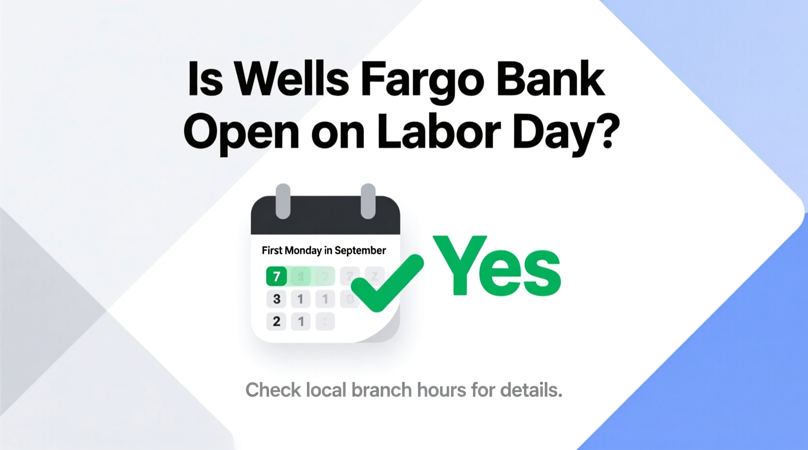 is wells fargo bank open on labor day