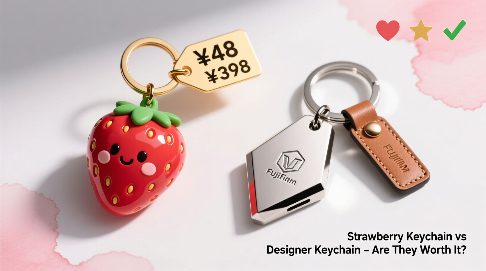 strawberry keychain vs designer keychain are expensive keychains actually worth it