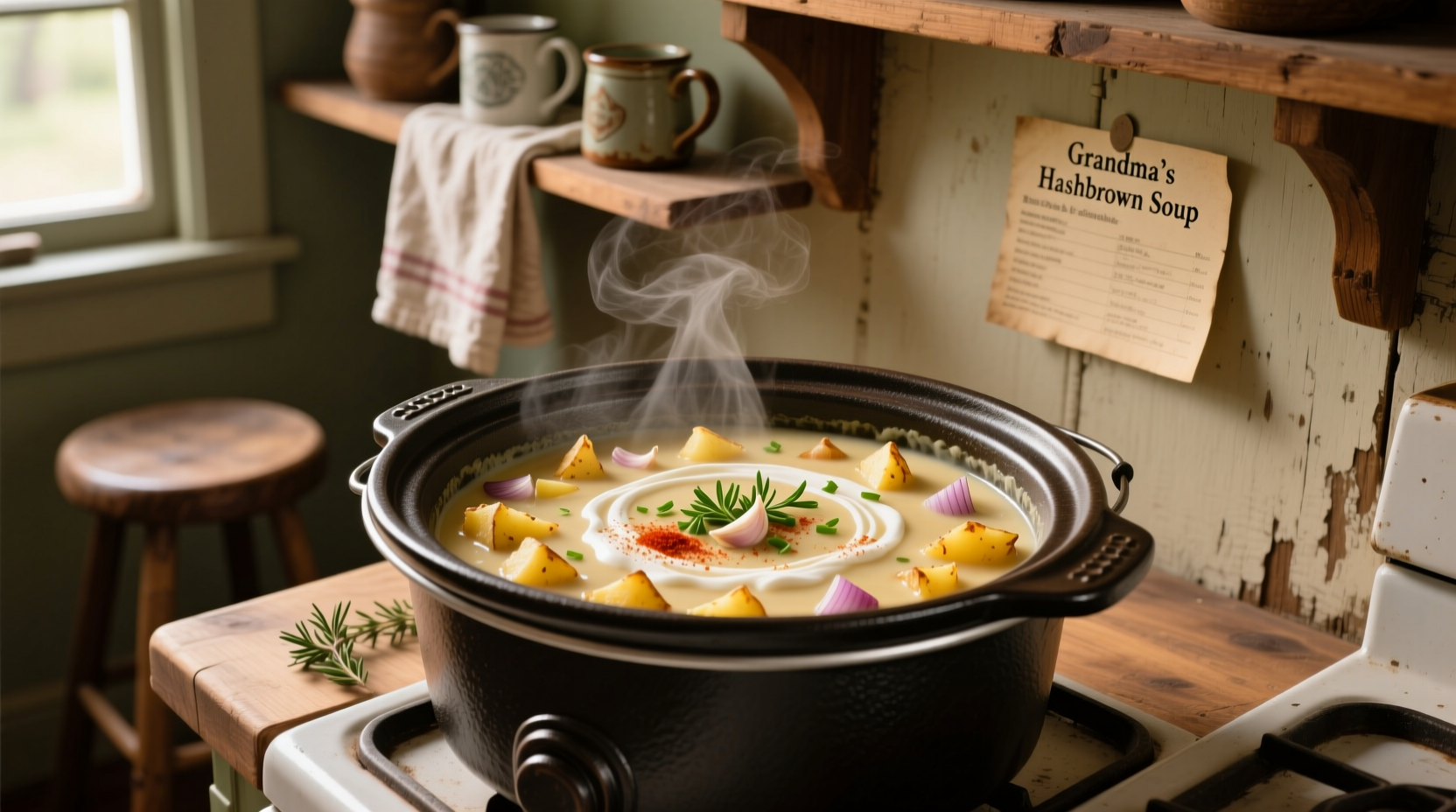 Perfect Hashbrown Potato Soup in Crockpot Recipe