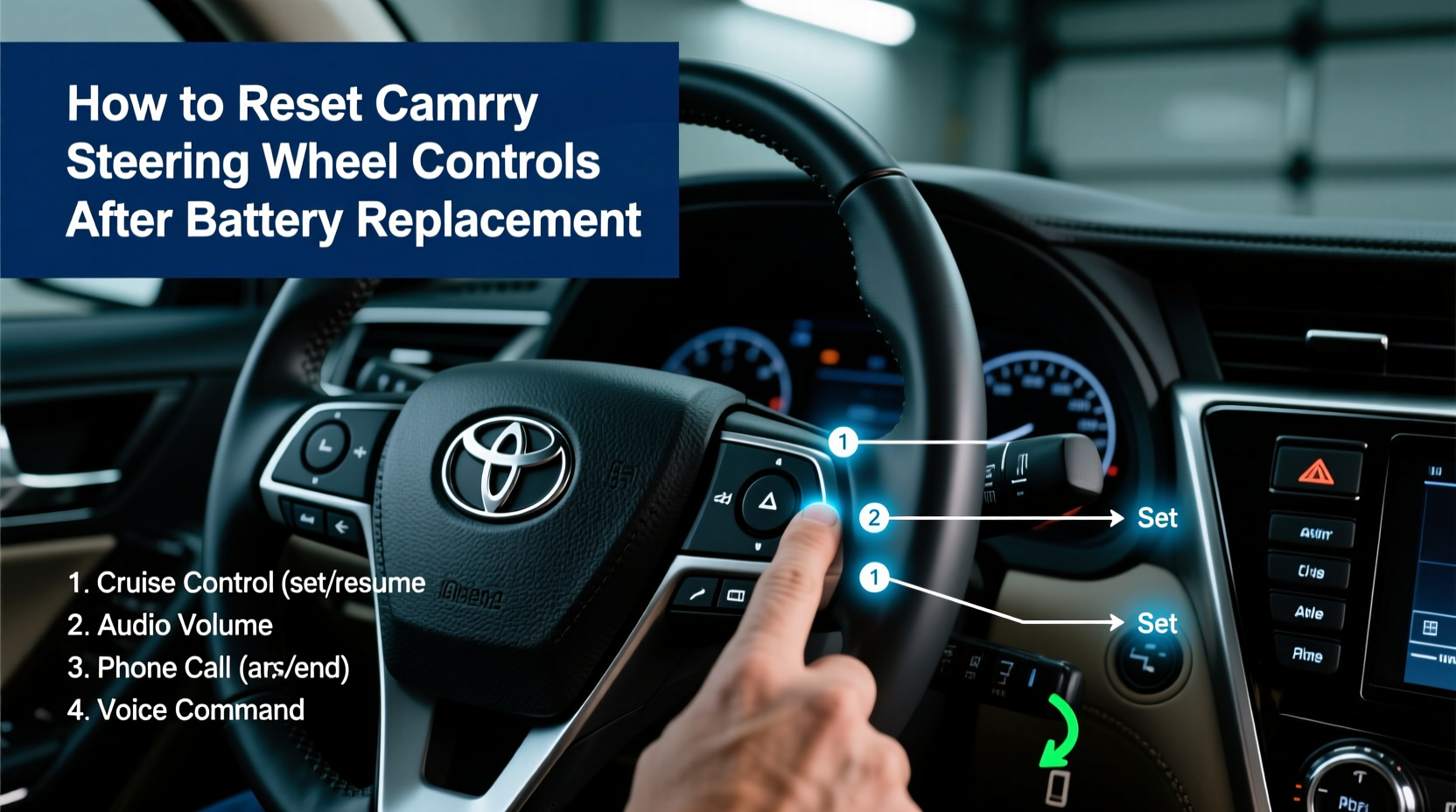 camry steering controls battery reset