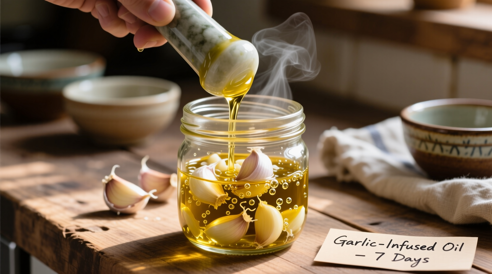 Garlic-infused oil preparation process