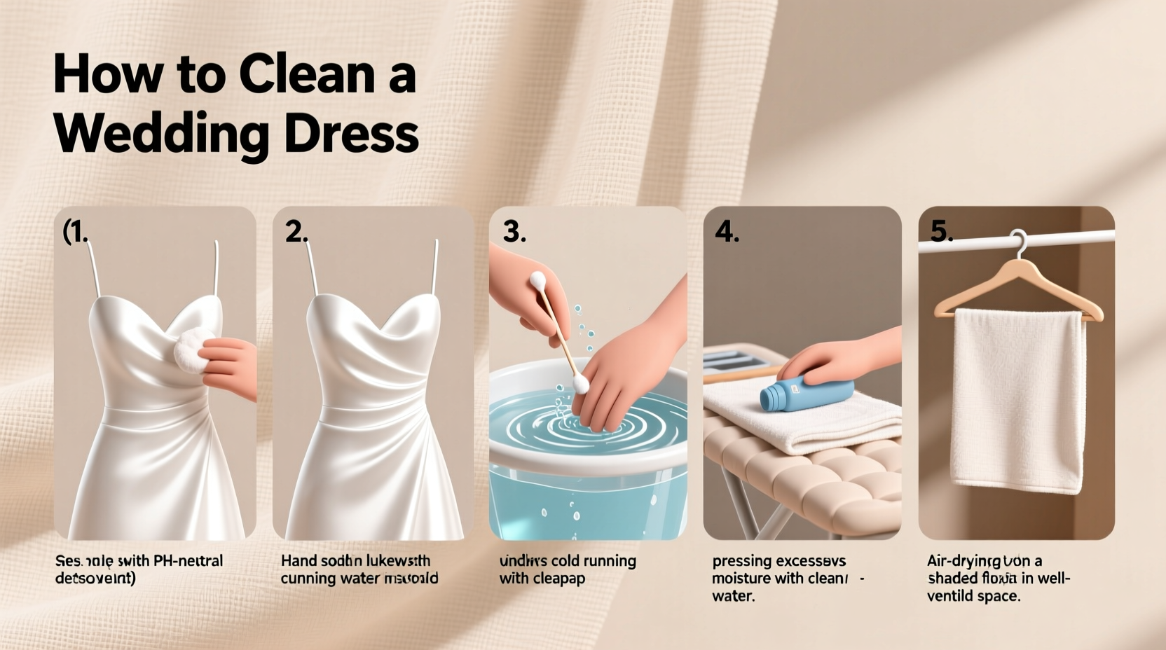 how to clean wedding dress