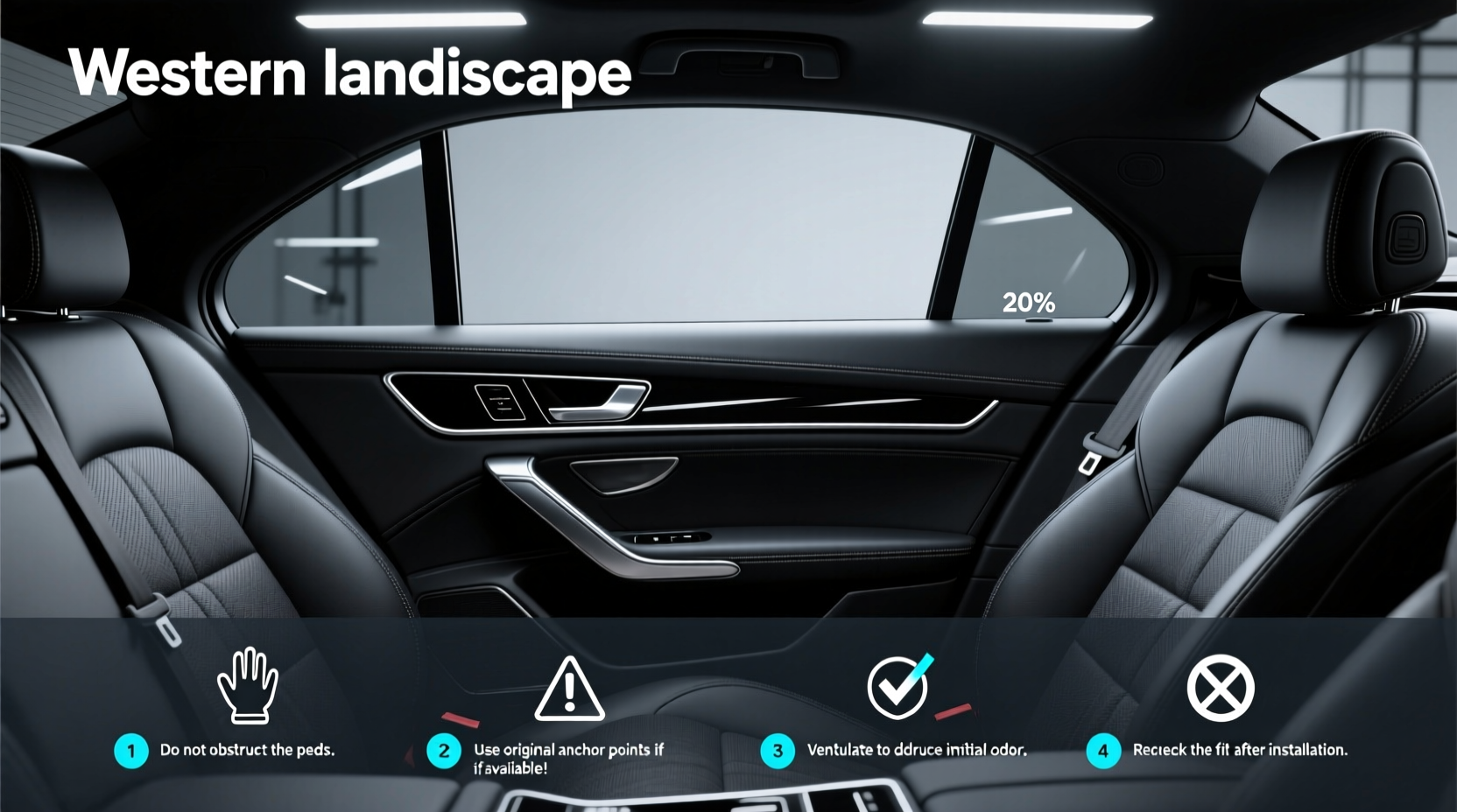 20 window tint on black car