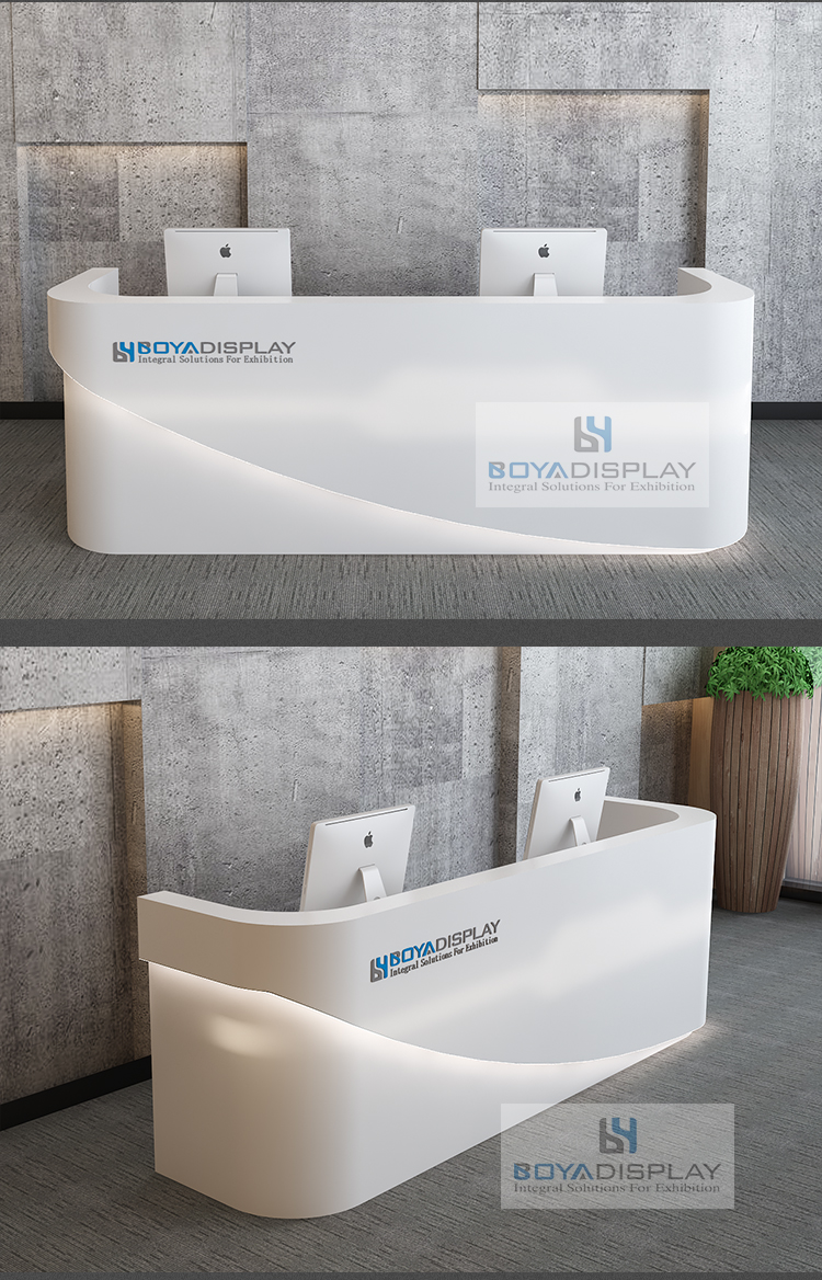 Factory Price custom size wooden salon white reception desk table office with drawer