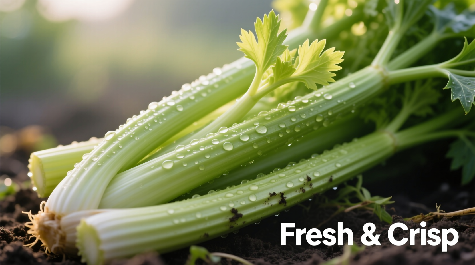Close-up of fresh celery stalks showing crisp texture