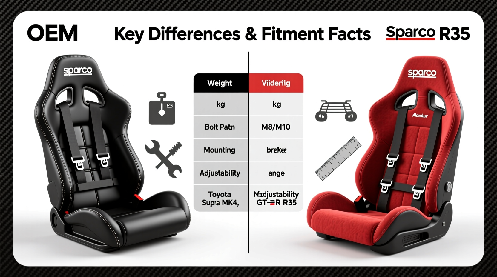 oem vs sparco r35 seats