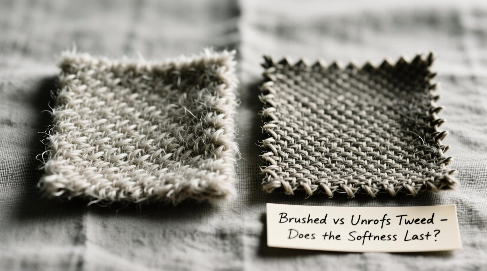 brushed vs unbrushed tweed does that soft feel last or is it just marketing