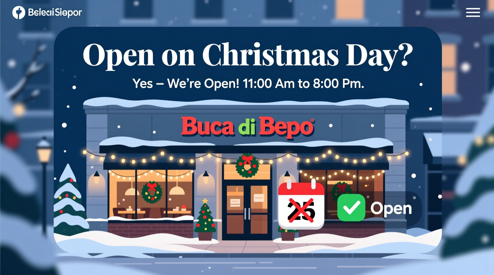 is buca di beppo open on christmas day