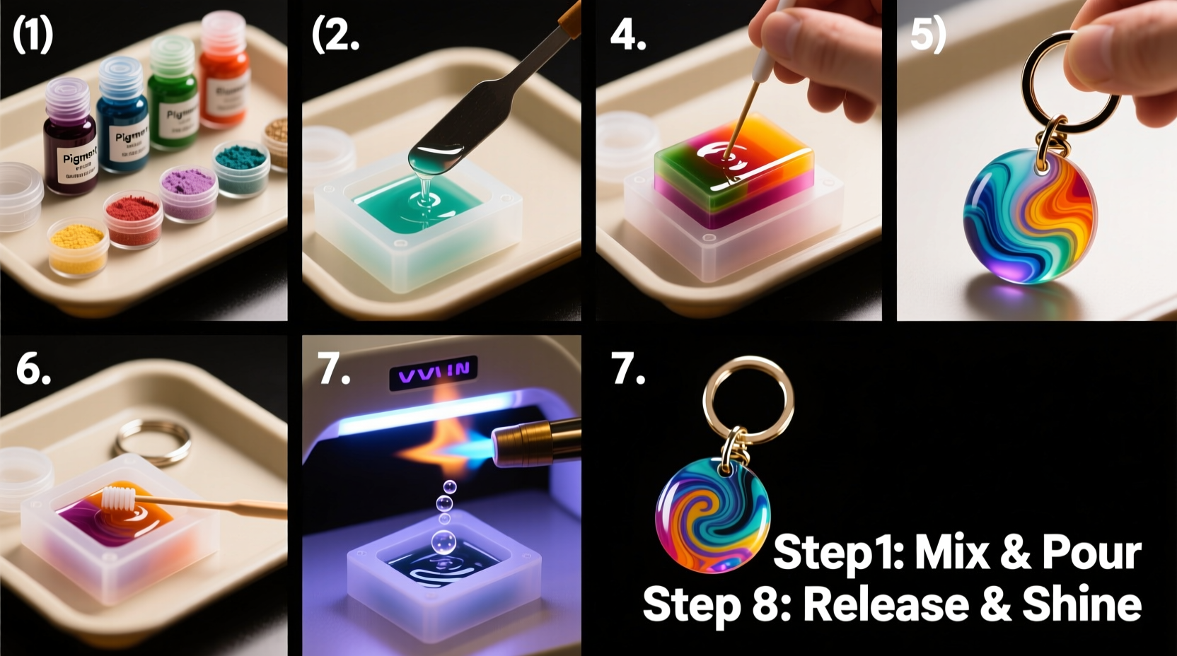 mastering pigment techniques for vibrant resin keychains a step by step guide