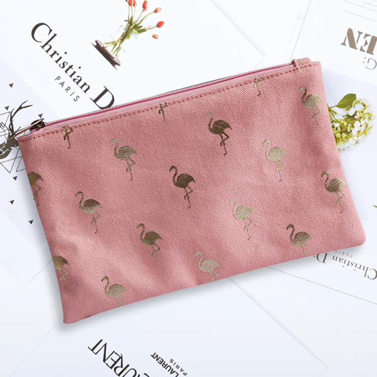 Top qualit&eacute; personnalis&eacute; &eacute;co beaut&eacute; sac cosm&eacute;tique toile maquillage sac pochette en coton fermeture &eacute;clair avec logo personnalis&eacute;