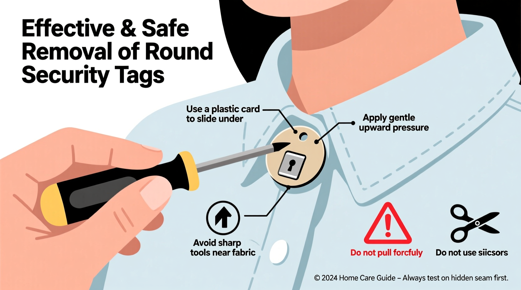 effective and safe methods to remove round security tags from clothes at home