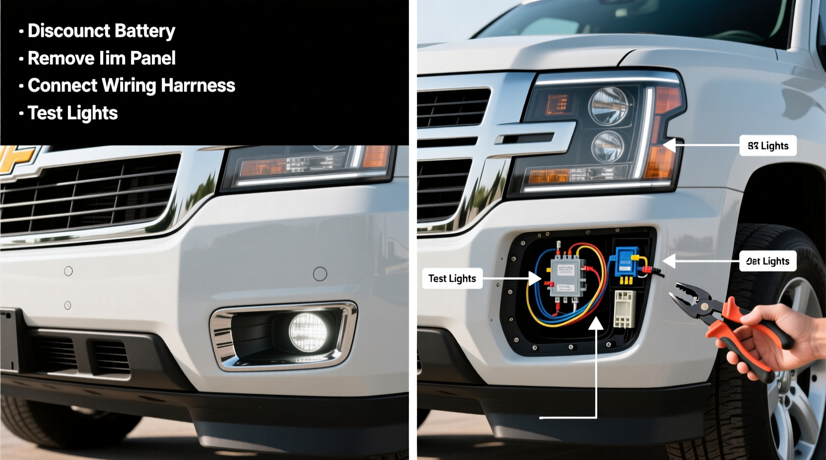 tahoe 2015 led fog light install
