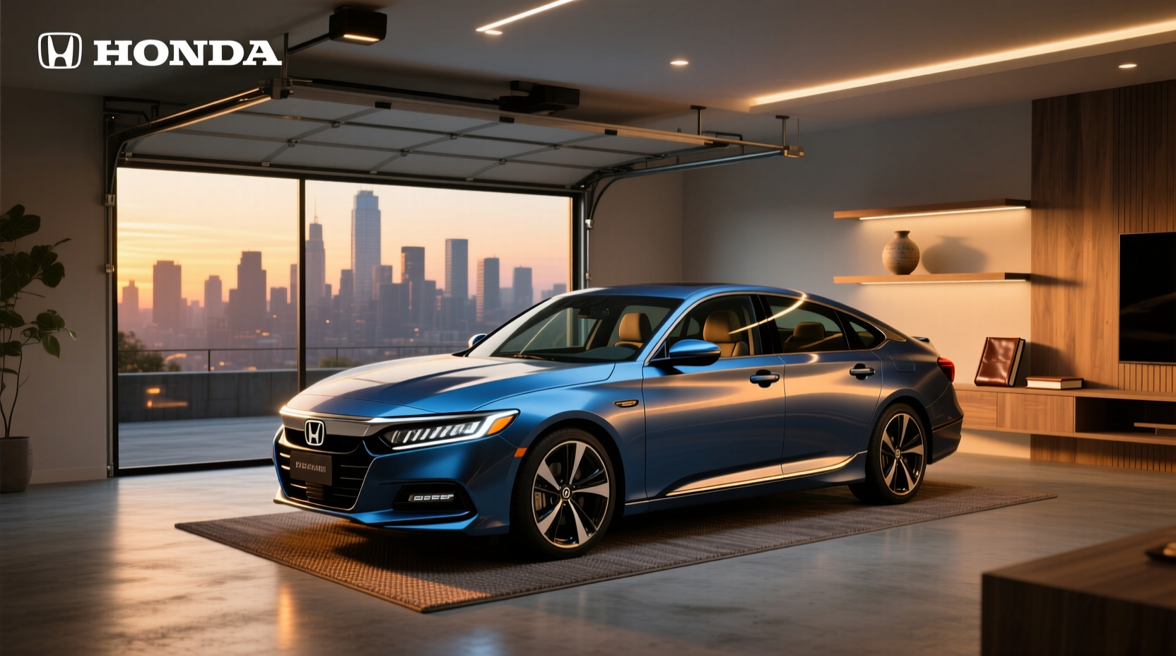 2024 Honda Accord interior with ambient lighting glowing along door pulls and dashboard