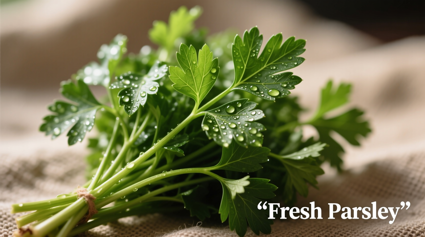 Fresh parsley bunch with vibrant green leaves