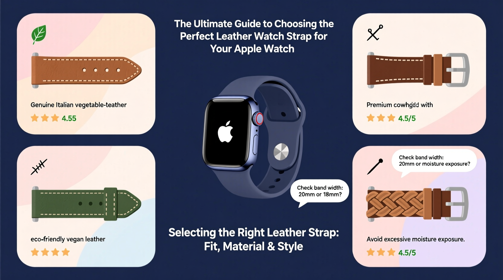 a complete guide to selecting the ideal leather watch strap for your iwatch