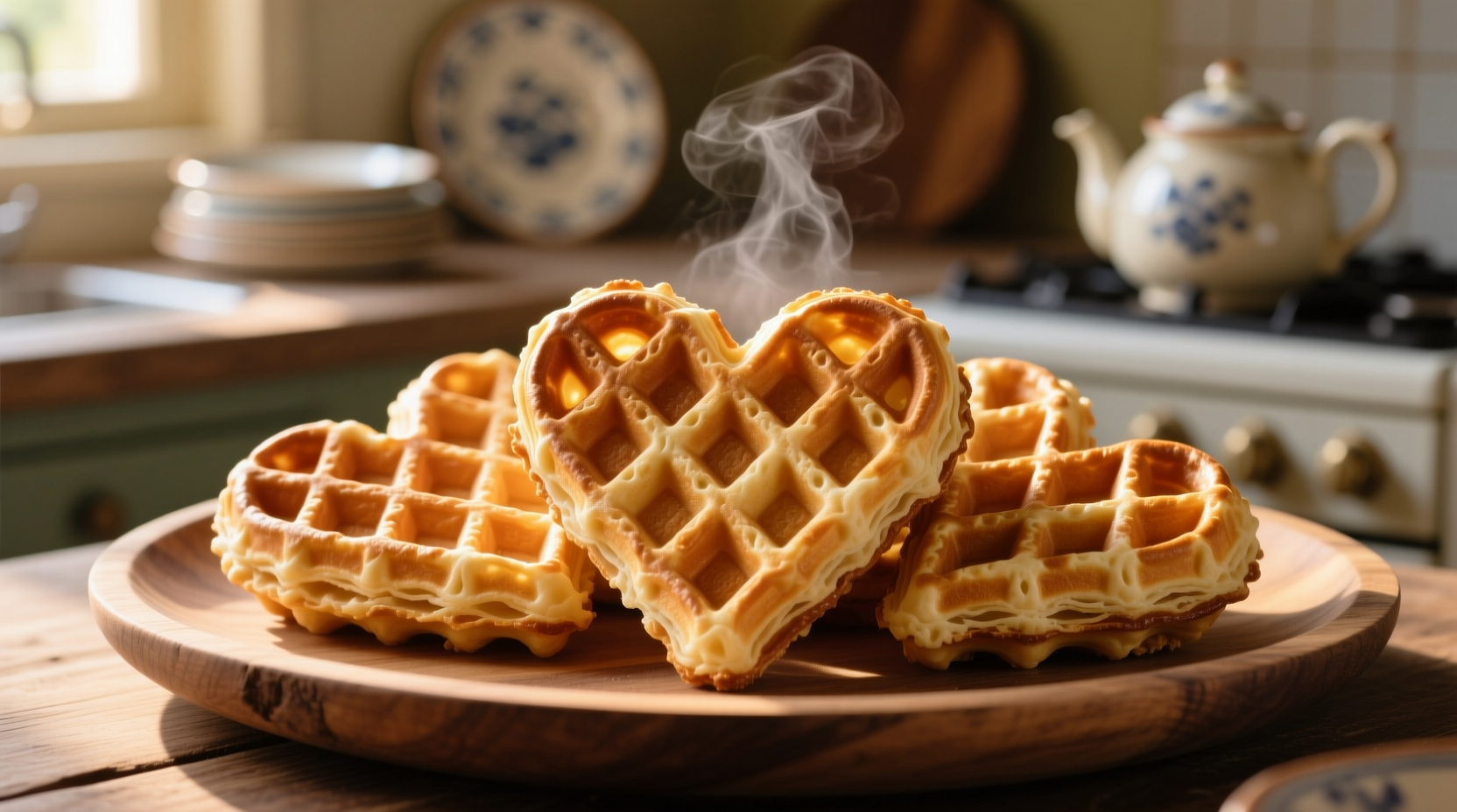 puff pastry waffle hearts puffles