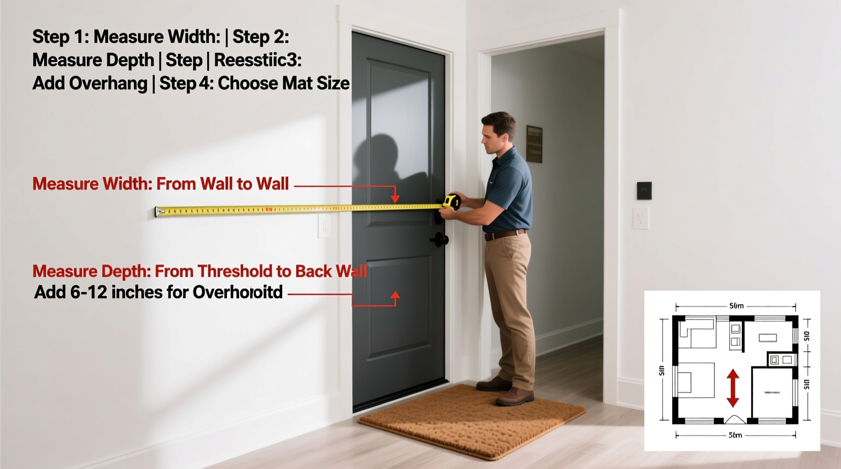 step by step guide to accurately measuring your entryway for the ideal floor mat