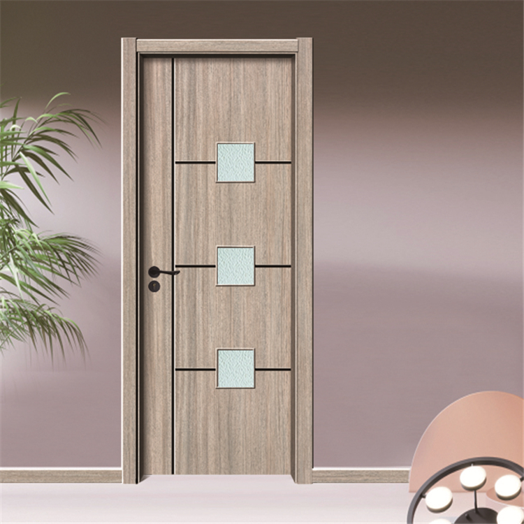 LS-040 Prettywood Low Price Interior Design Wooden Plastic PVC Bathroom WPC Doors