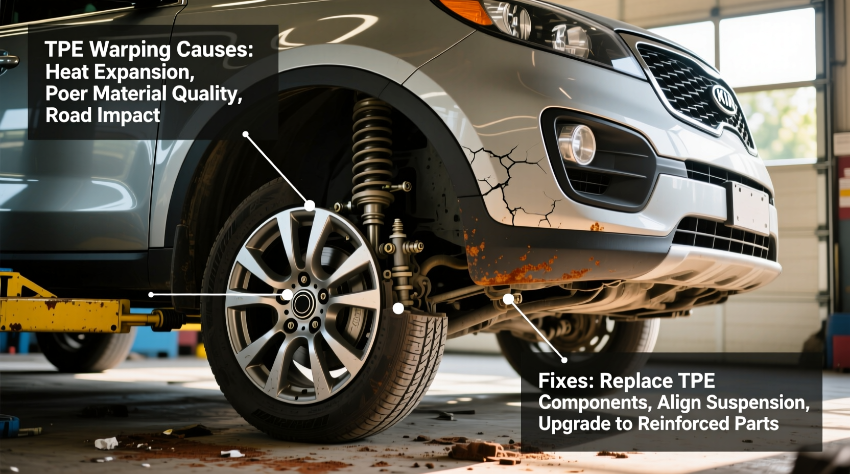 tpe warping kia sportage 2014 summer