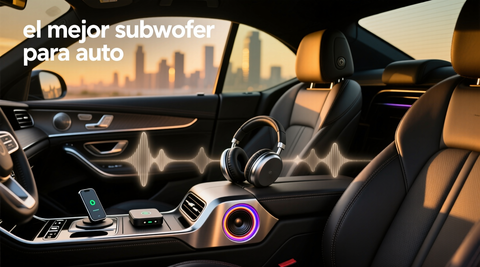 Close-up view of a 12-inch car subwoofer installed in a sealed enclosure