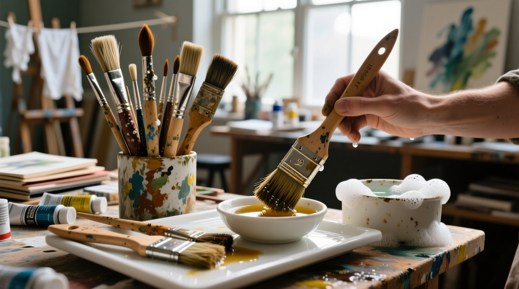 how to clean paint brushes