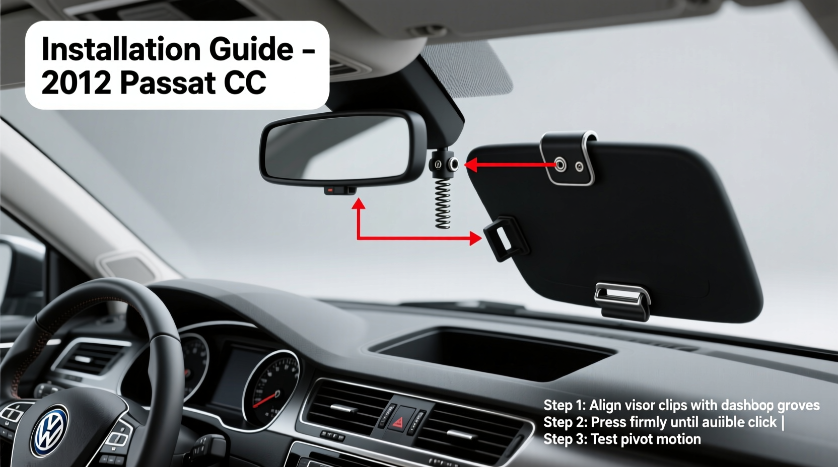 passat cc 2012 sun visor install
