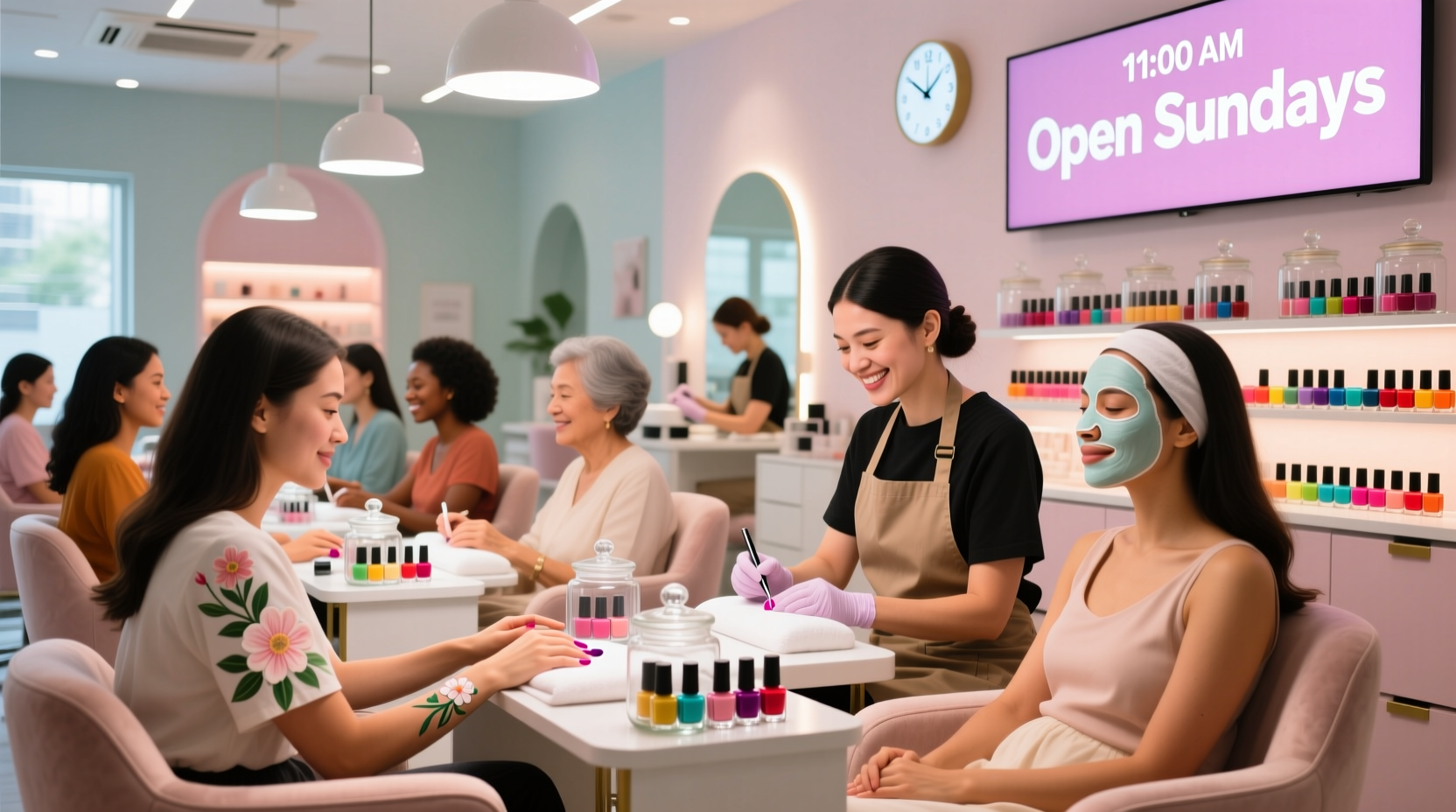 what nail shop is open on sundays