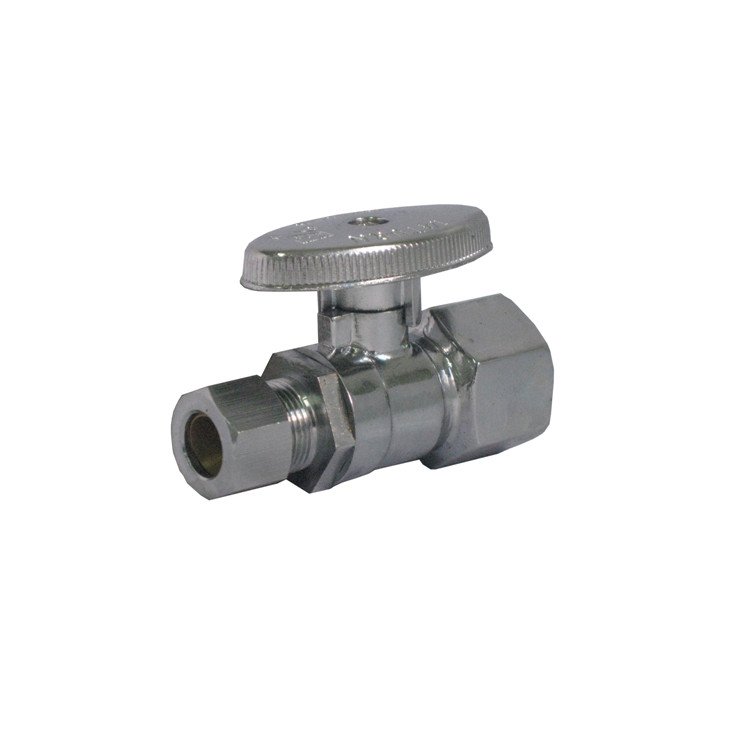 Chrome plated brass angel stop valve with zinc alloy handle