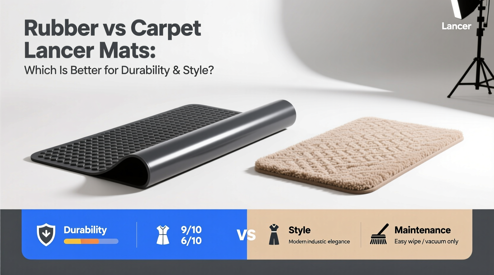 rubber vs carpet lancer mats