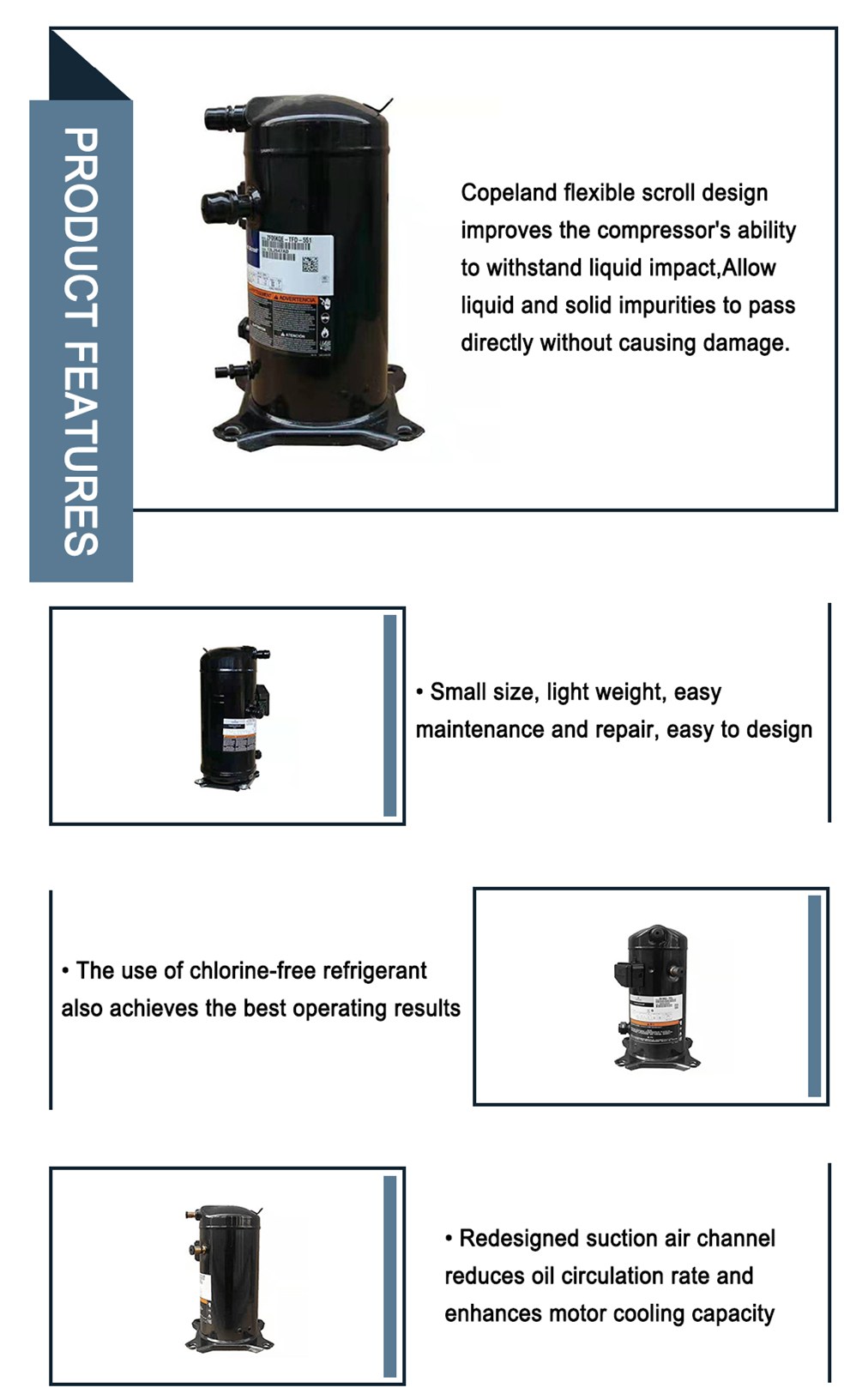 スチーム ZXI14KCE-TF5-647 Scroll Compressor - Efficient Refrigeration
