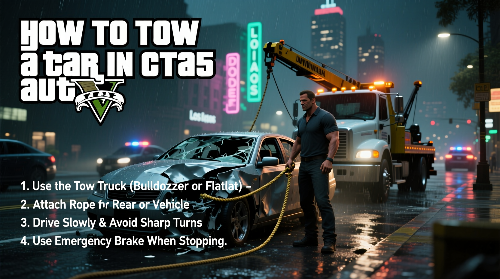 how do i tow a car in gta 5