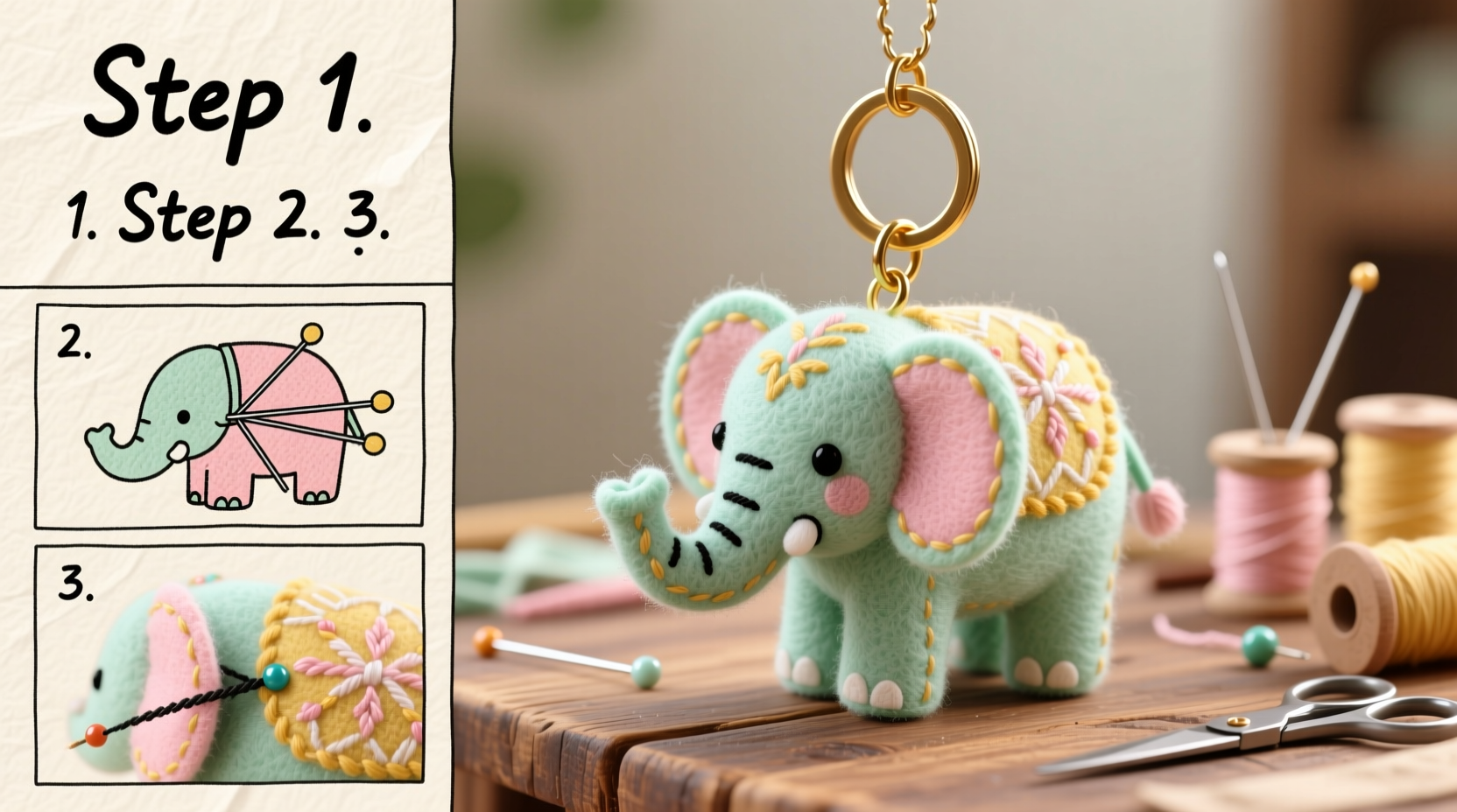 creative diy guide how to make a charming little elephant keychain from scratch