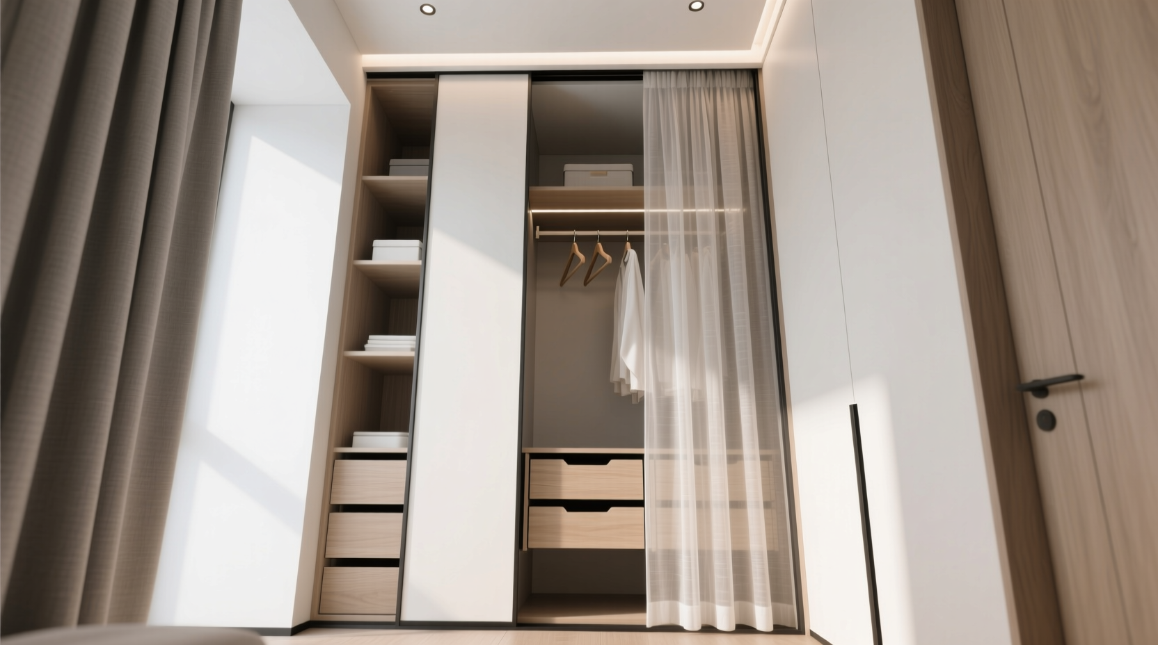 curtains closets and clever organization a tiny vert