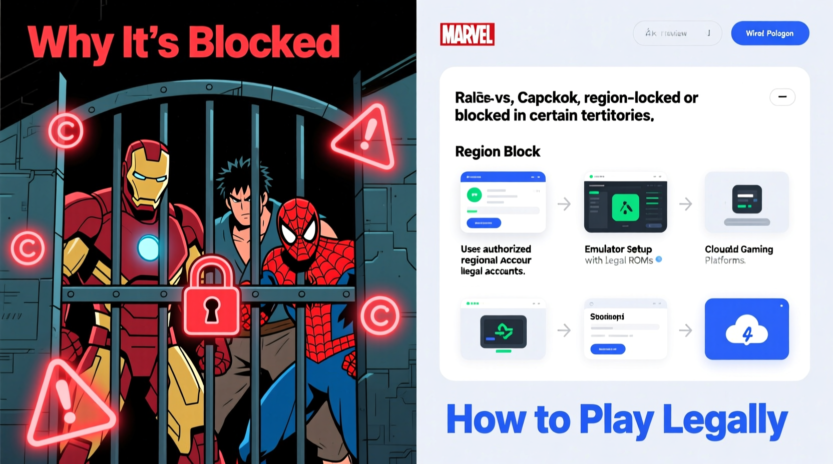 why is marvel vs capcom blocked and how can i still play it