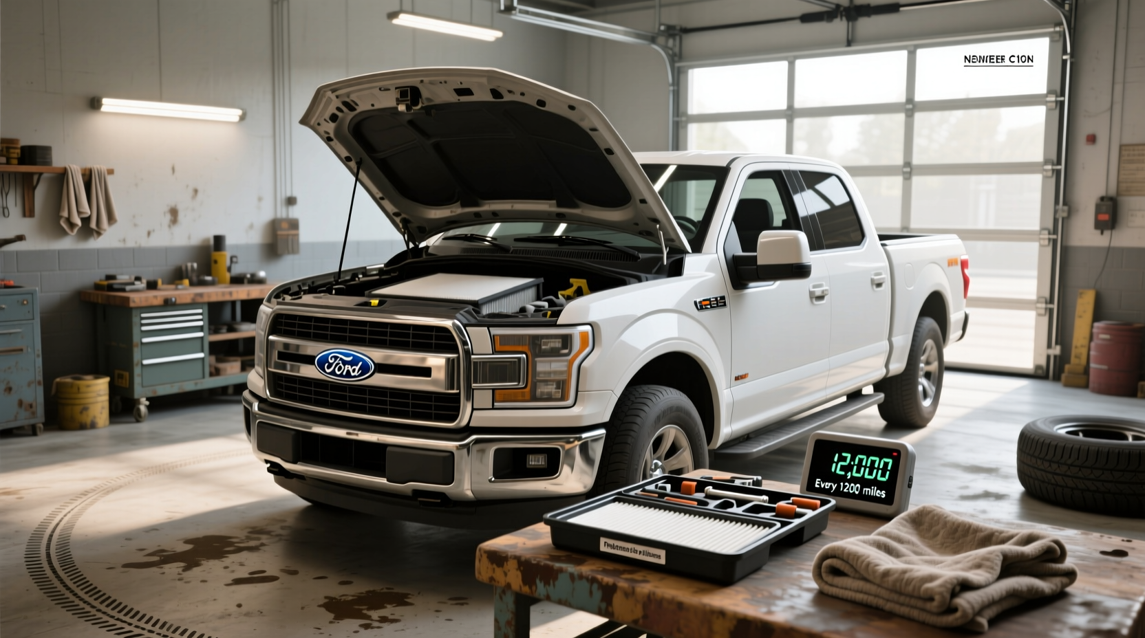 Cabin air filter location diagram for Ford F-150