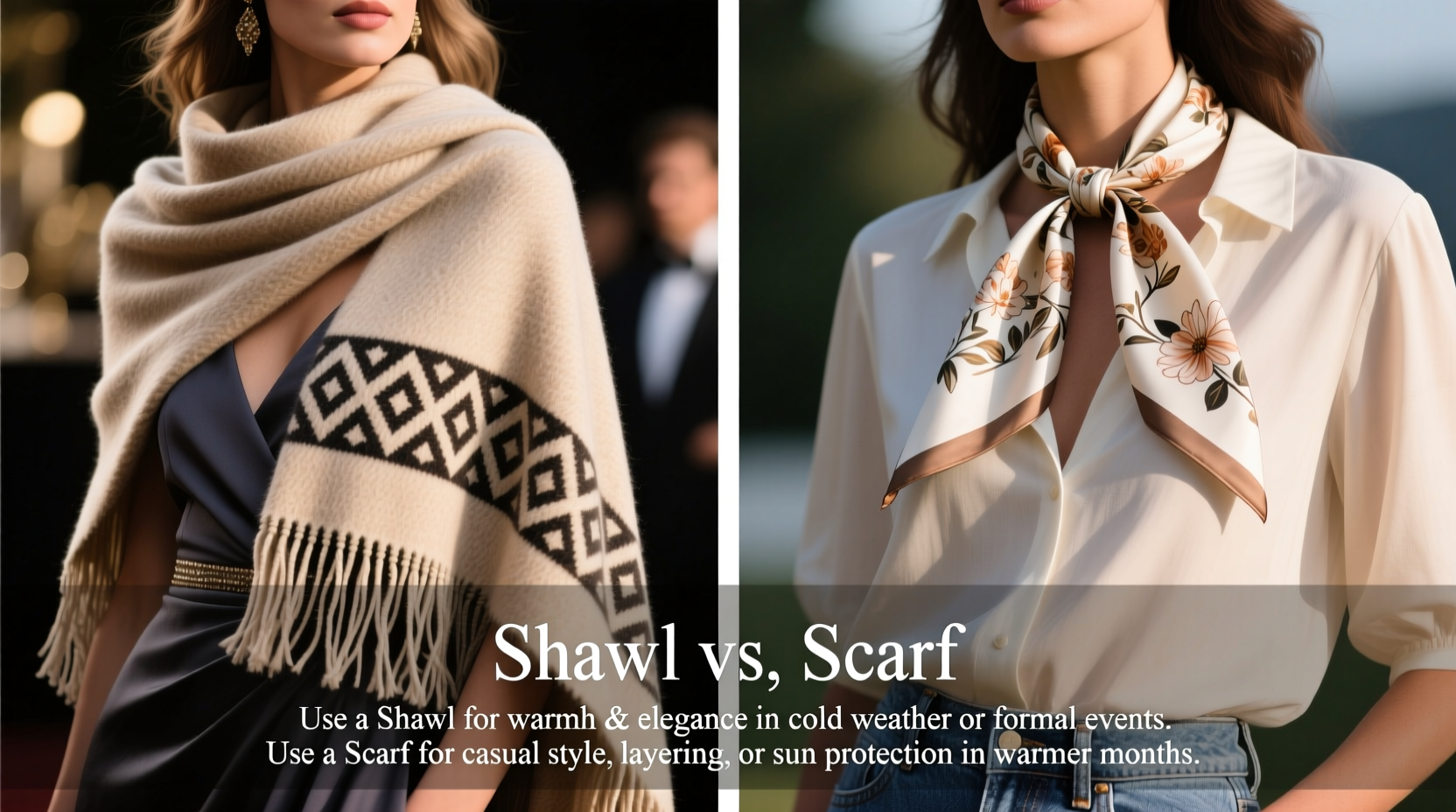 is a shawl just a big scarf when to use each
