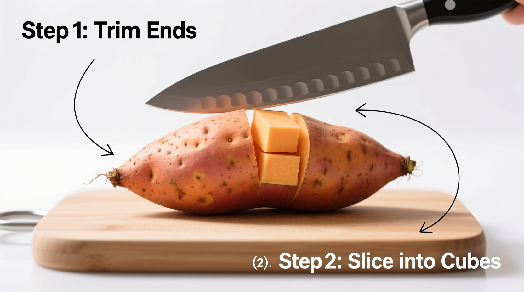how to dice a sweet potato