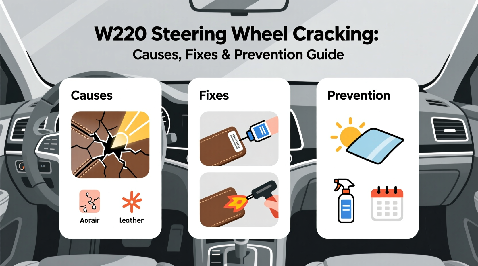 w220 steering wheel cracking