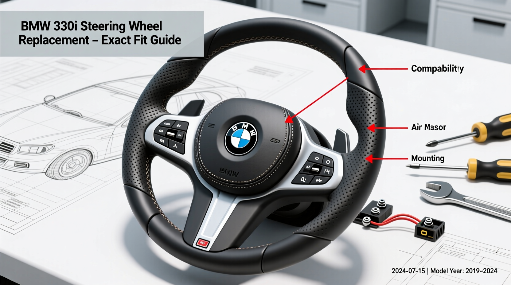 bmw 330i steering wheel replacement