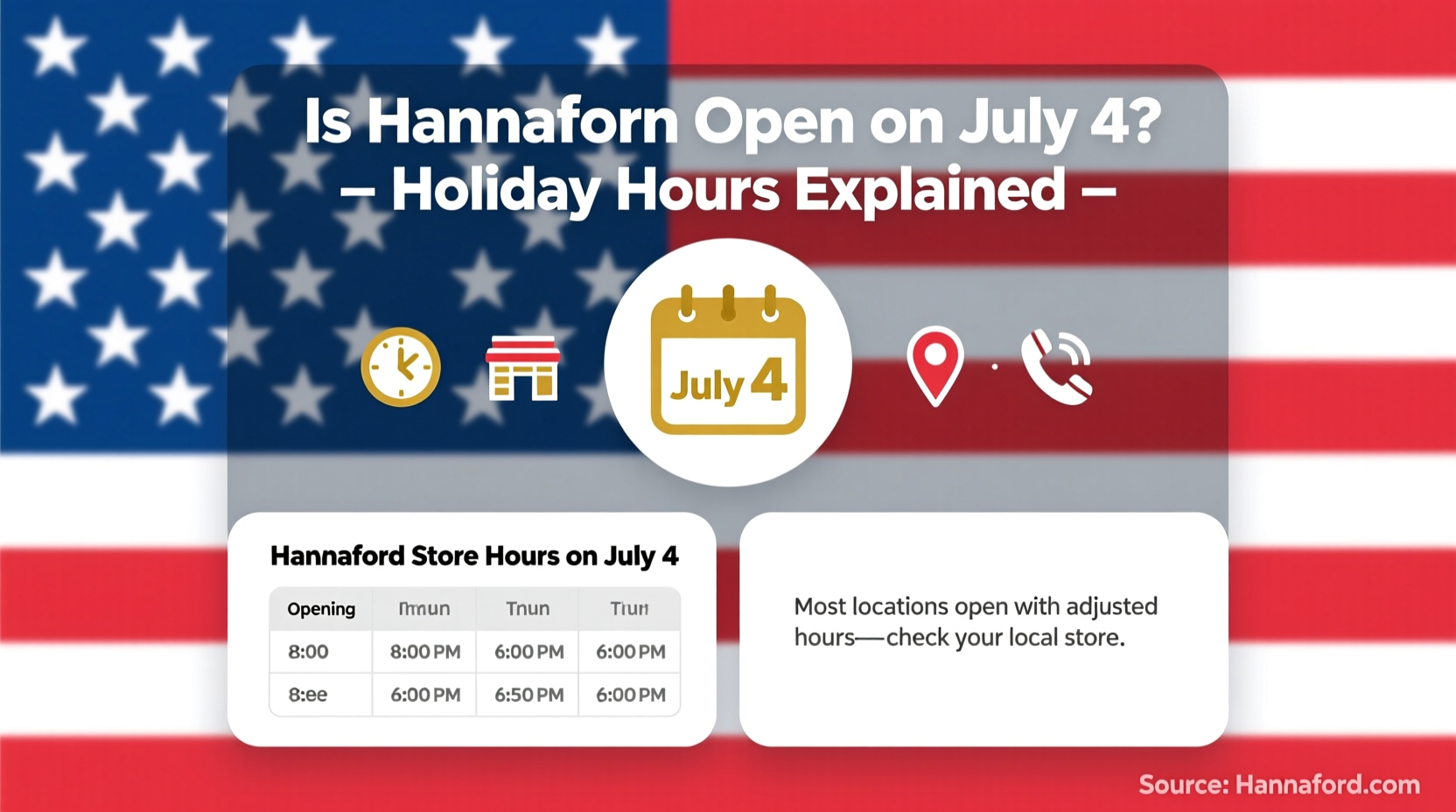 is hannaford open on july 4