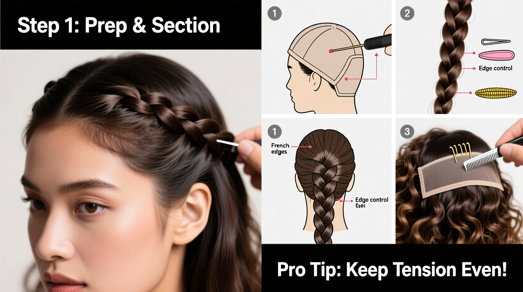 mastering hair braiding techniques to secure wigs a step by step guide for beginners