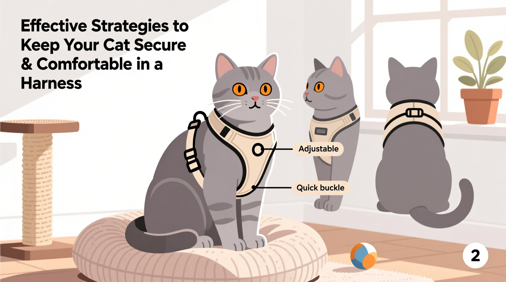 effective strategies to keep your cat secure and comfortable in a harness 2