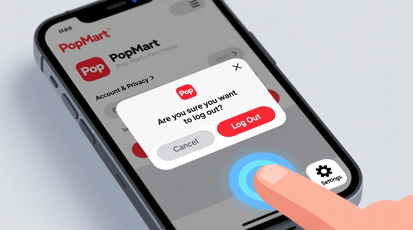 how to log out of popmart app