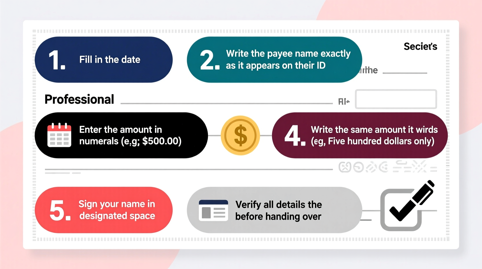step by step guide to filling out a cashiers check accurately and securely