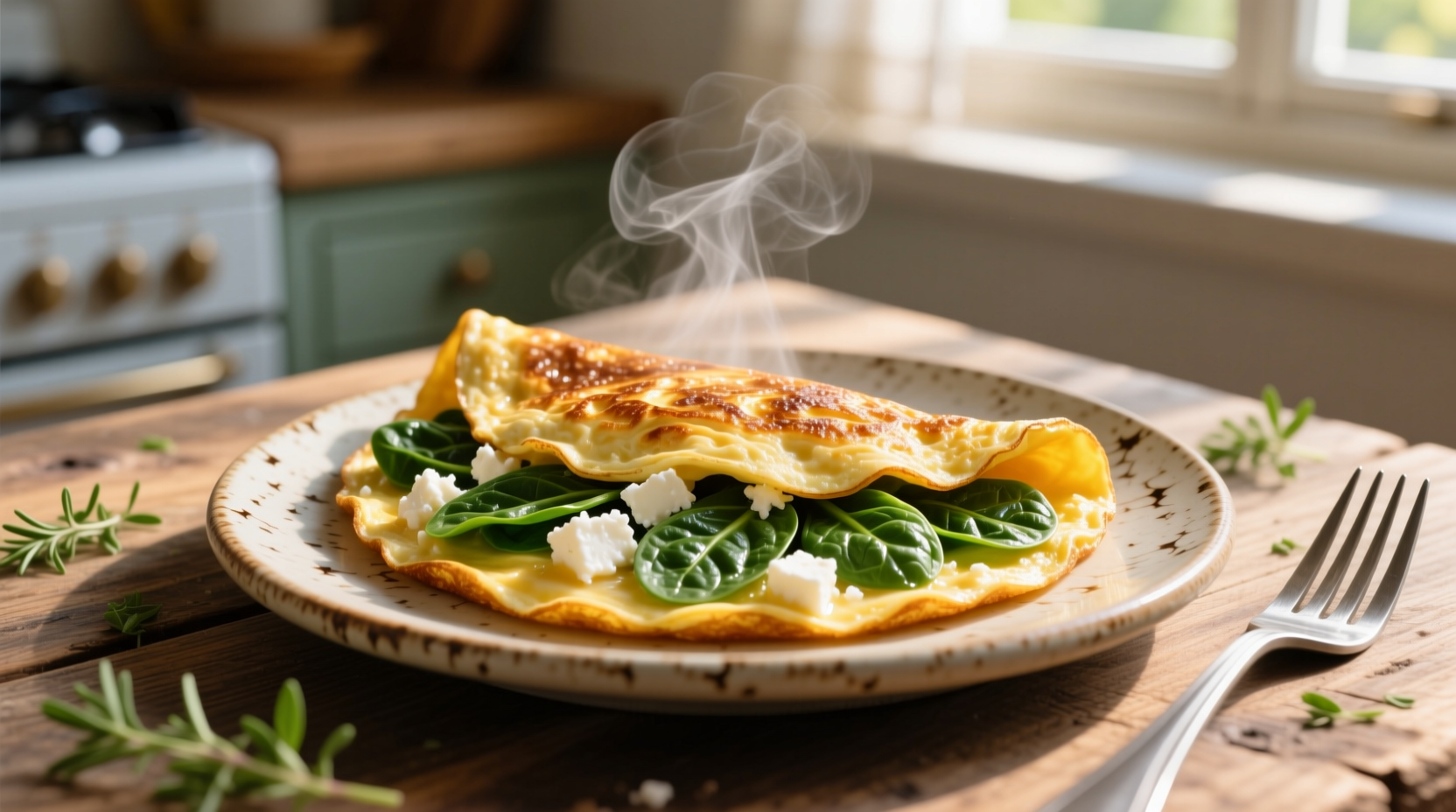 Perfect Spinach and Feta Omelet Recipe in 10 Minutes