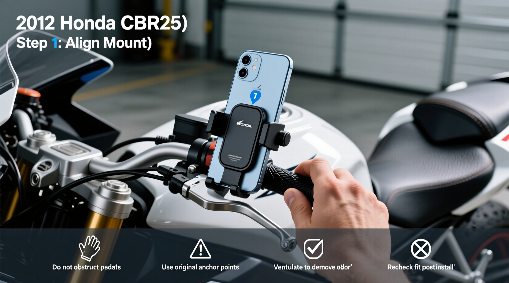 2012 honda cbr250r phone mount